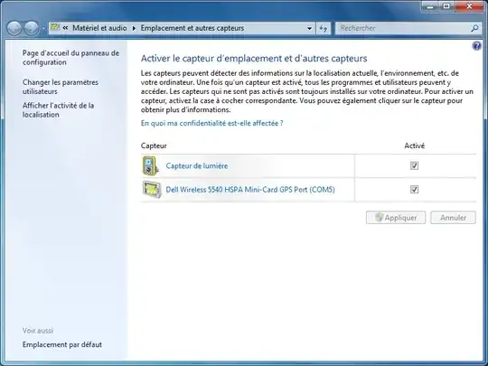 Control panel screenshot