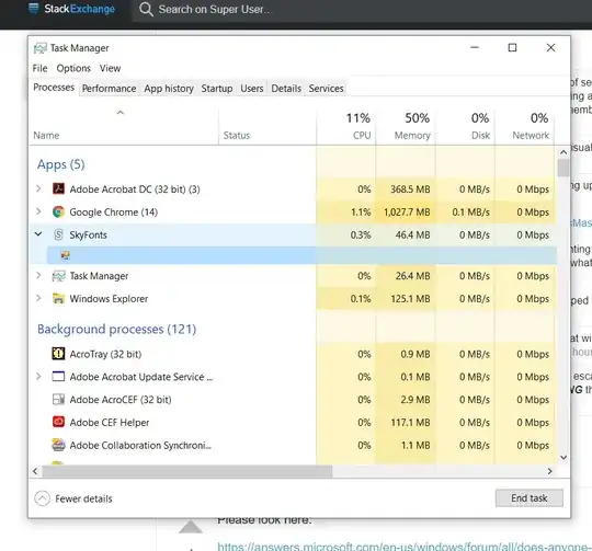Task manager screenshot