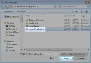 Attaching a template