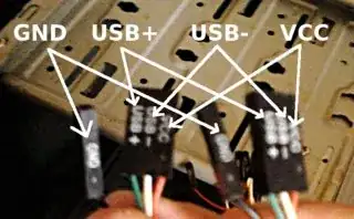 USB+, USB-, Vcc, GND