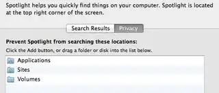 Prevent Spotlight from searching these locations