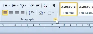 Paragraph dialog box launcher